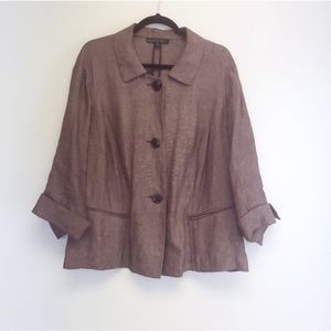 Lafayette 148 Linen Trapeze Jacket